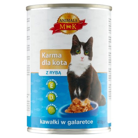 MK Animals Karma dla kota kawałki w galaretce z rybą 415 g (1)