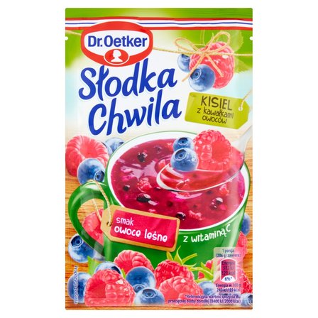 Dr. Oetker Słodka Chwila Kisiel z kawałkami owoców smak owoce leśne 31,5 g (1)