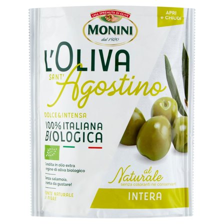 Monini L'Oliva Sant'Agostino Naturalne oliwki zielone z pestkami 150 g (1)