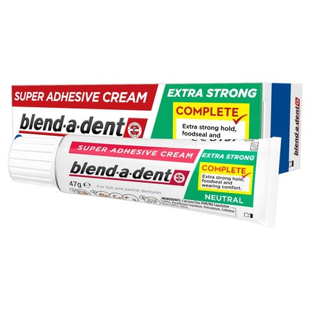 Blend-a-Dent Complete Neutral Super Adhesive Krem do protez neutralny,47 g (2)