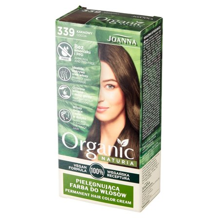 Joanna Naturia Organic Pielęgnująca farba do włosów kakaowy 339 (2)