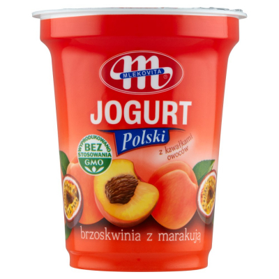 Mlekovita Jogurt Polski brzoskwinia z marakują 350 g (1)