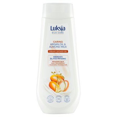 Luksja Silk Care Kremowy żel pod prysznic pielęgnujące olej arganowy i mleczko migdałowe 500 ml (1)