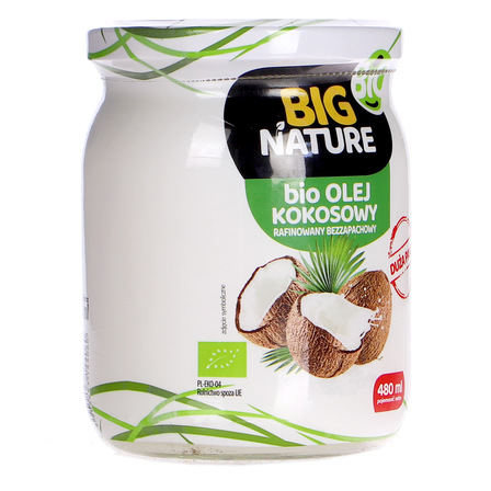 Big Nature Bio olej kokosowy rafinowany bezzapachowy 480 ml (12)