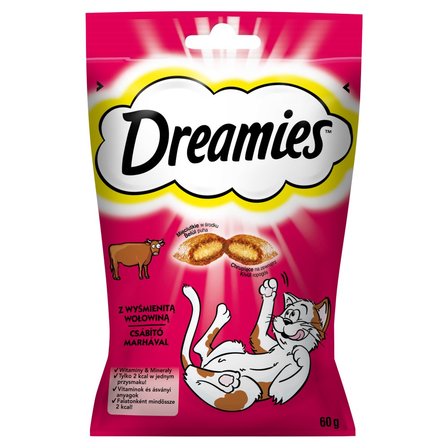 Dreamies Karma uzupełniająca dla kotów z wyśmienitą wołowiną 60 g (1)