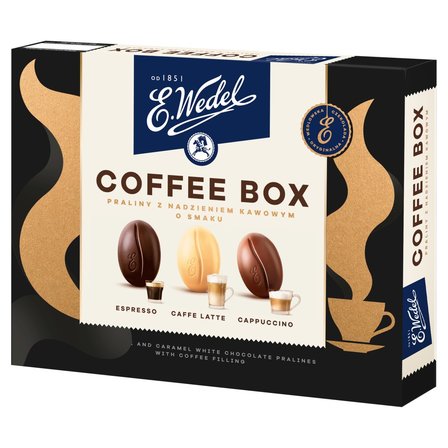 E. Wedel Coffee Box Pralinki z nadzieniem kawowym o smaku espresso cappuccino caffe latte 100 g (1)