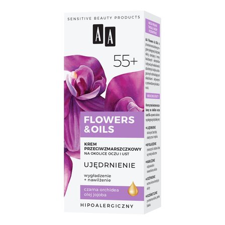 AA Flowers&Oils 55+ Ujędrnienie Krem przeciwzmarszczkowy na okolice oczu i ust 15 ml (5)