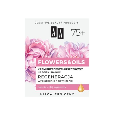 AA Flowers&Oils 75+ Odbudowa Krem przeciwzmarszczkowy na dzień i noc 50 ml (1)