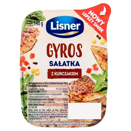 Lisner O Mamo! Sałatka gyros z kurczakiem140 g (1)