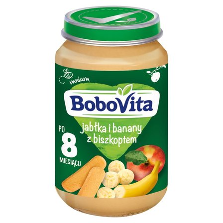 BoboVita Jabłka i banany z biszkoptem po 8 miesiącu 190 g (1)