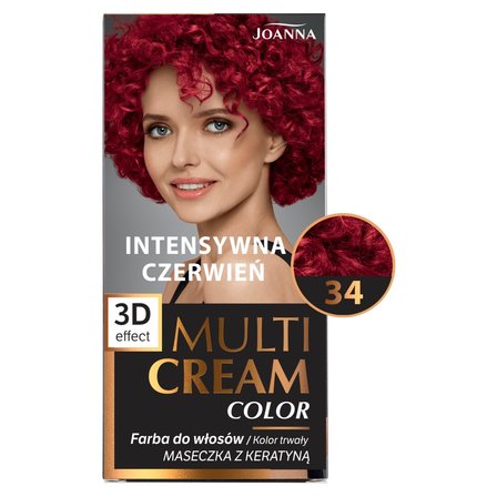 Joanna Multi Cream Color Farba do włosów intensywna czerwień 34 (3)