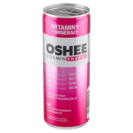 Oshee Vitamin Energy Napój gazowany o smaku pomarańczowym 250 ml (2)