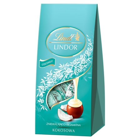 Lindt Lindor Praliny z czekolady mlecznej z kokosowym nadzieniem 100 g (1)