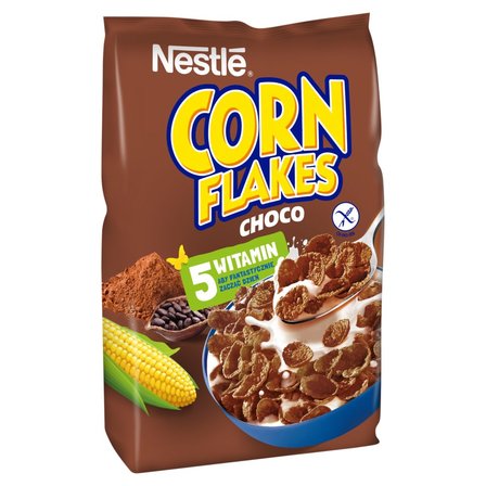 Nestlé Corn Flakes Choco Chrupiące płatki kukurydziane o smaku czekoladowym 450 g (1)