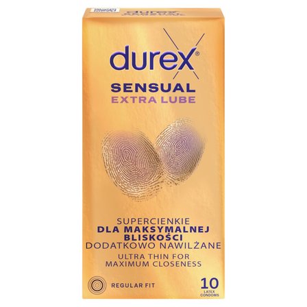 Durex prezerwatywy Sensual Extra Lube, 10 szt. (1)