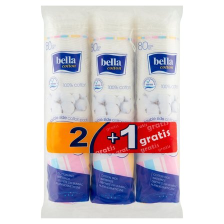 Bella Cotton Płatki kosmetyczne 3 x 80 sztuk (1)