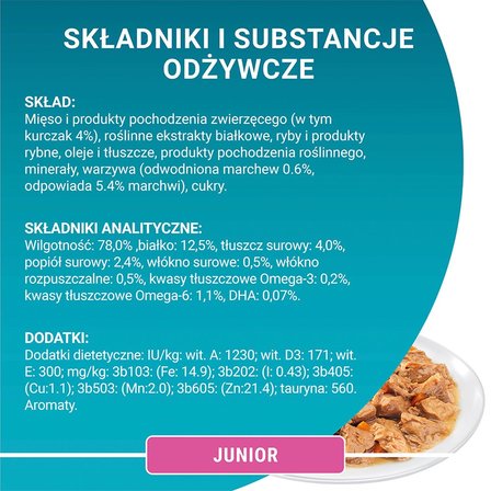 PURINA ONE Junior Karma dla kociąt z kurczakiem i marchewką 340 g (4 x 85 g) (4)