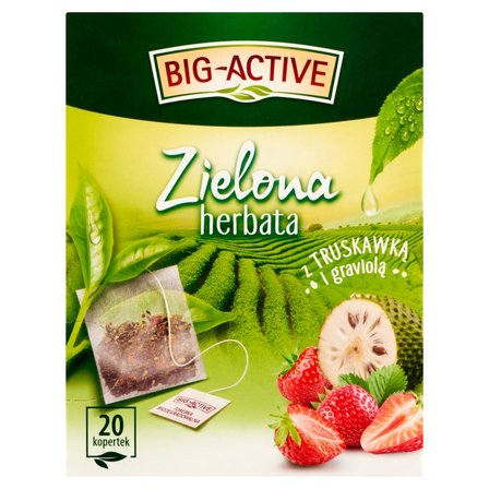 Big-Active Zielona herbata z truskawką i graviolą 30 g (20 x 1,5 g) (1)