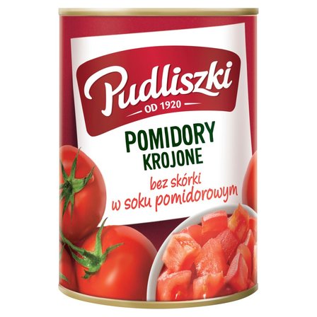 Pudliszki Pomidory krojone bez skórki w soku pomidorowym 400 g (1)