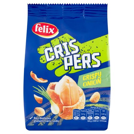 Felix Crispers Orzeszki ziemne smażone w skorupce o smaku cebulowym 125 g (1)