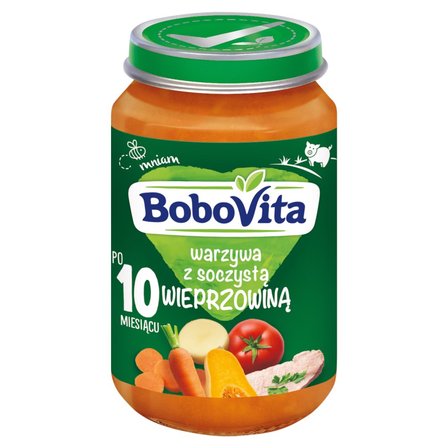 BoboVita Warzywa z soczystą wieprzowiną po 10 miesiącu 190 g (1)