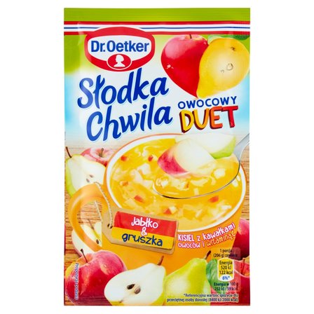 Dr. Oetker Słodka Chwila Owocowy Duet Kisiel z kawałkami owoców jabłko & gruszka 31,5 g (1)