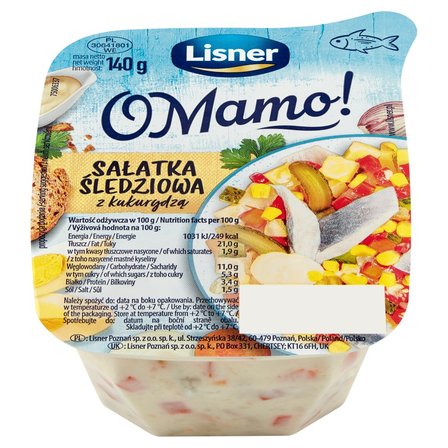 Lisner O Mamo! Sałatka śledziowa z kukurydzą 140 g (2)