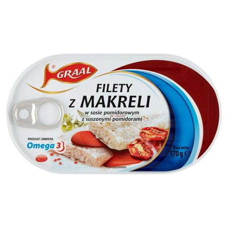 Graal Filety z makreli w sosie pomidorowym z suszonymi pomidorami 170 g (1)