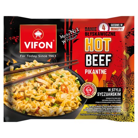 Vifon Hot Beef Danie błyskawiczne 90 g (1)