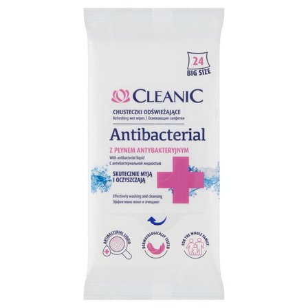 Cleanic Antibacterial Chusteczki odświeżające 24 sztuki (1)