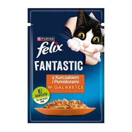 Felix Fantastic Karma dla kotów z kurczakiem i pomidorami w galaretce 85 g (2)