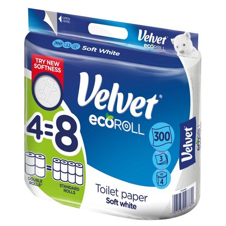 Velvet ecoRoll Soft White Papier toaletowy 4 rolki (2)