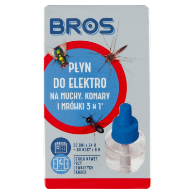 Bros Płyn do elektro na muchy komary i mrówki 3 w 1 30 ml (1)