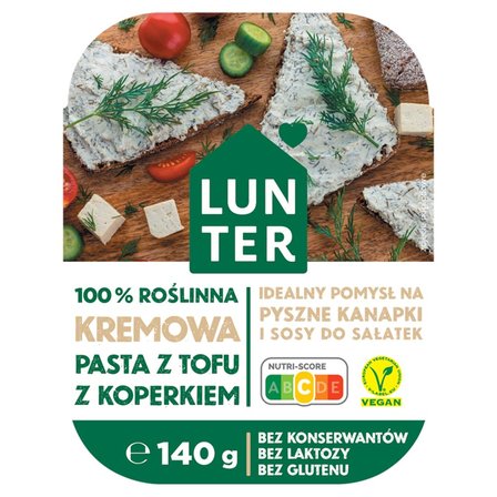 Lunter 100 % roślinna kremowa pasta z tofu z koperkiem 140 g (1)