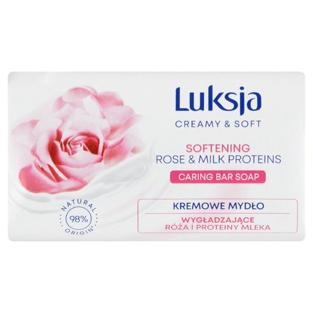 Luksja Creamy & Soft Kremowe mydło wygładzające róża i proteiny mleka 90 g (1)