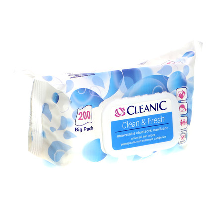 Cleanic Clean & Fresh Uniwersalne chusteczki nawilżane 200 sztuk (11)