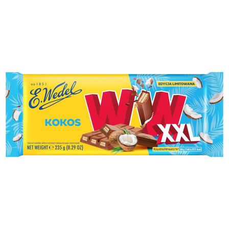 E. Wedel WW XXL Wafelki kokosowe & mleczna czekolada 235 g (1)