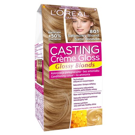 L'Oreal Paris Casting Creme Gloss Farba do włosów 801 satynowy blond (1)