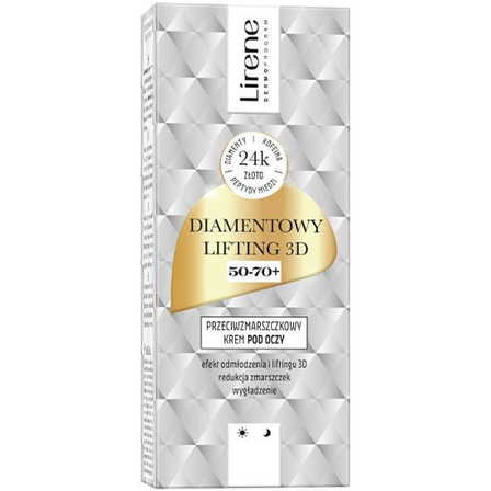 Lirene Diamentowy Lifting 3D Przeciwzmarszczkowy krem pod oczy 50-70+ 15 ml (1)