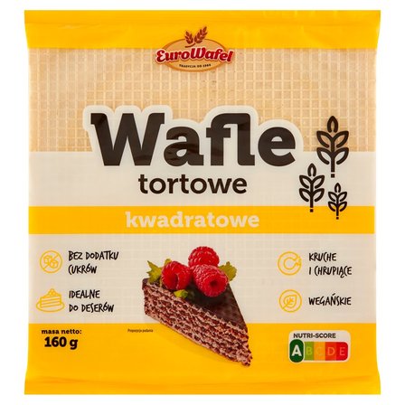 Eurowafel Wafle tortowe kwadratowe 160 g (1)