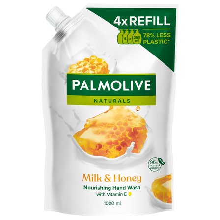 Palmolive Naturals Milk & Honey (Mleko i miód) Kremowe mydło do rąk w płynie zapas, 1000 ml (1)