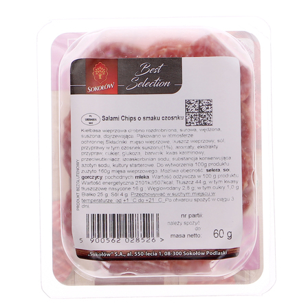 Sokołów salami chips o smaku czosnku 60 g (2)