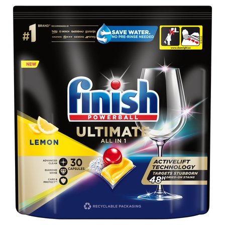 Finish Quantum Ultimate Lemon Kapsułki do mycia naczyń w zmywarce 375 g (30 sztuk) (1)