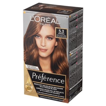 L'Oréal Paris Préférence Farba do włosów jasny złocisty brąz 5.3 Virginia (2)