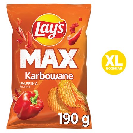 Lay's Max Chipsy ziemniaczane karbowane o smaku papryki 190 g (2)