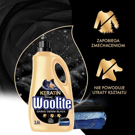 Woolite Keratin Therapy Płyn do prania czerń ciemne kolory jeans 3,6 l (60 prań) (7)