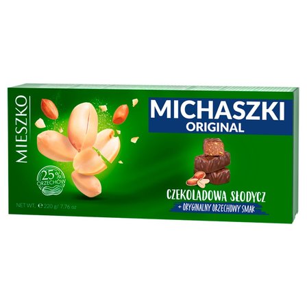 Mieszko Michaszki Original Cukierki z orzeszkami arachidowymi w czekoladzie 220 g (1)