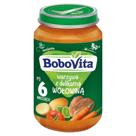 BoboVita Warzywa z delikatną wołowiną po 6 miesiącu 190 g (1)