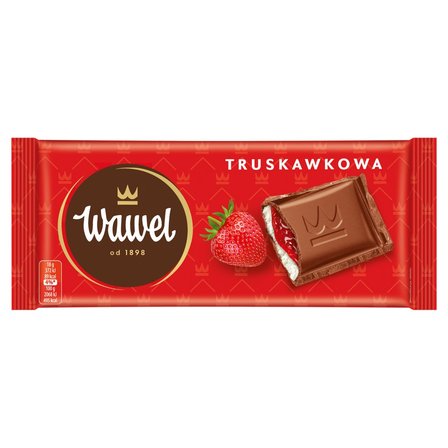 Wawel Czekolada mleczna nadziewana truskawkowa 90 g (1)