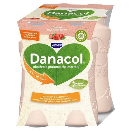 Danacol Jogurt pitny o smaku truskawkowym 400 g (4 x 100 g) (1)